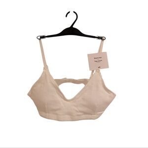 NWT H&M Cream Girls Padded Crop Top Training Bra Cotton Size 16-18